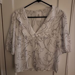 Black and white floral shirt